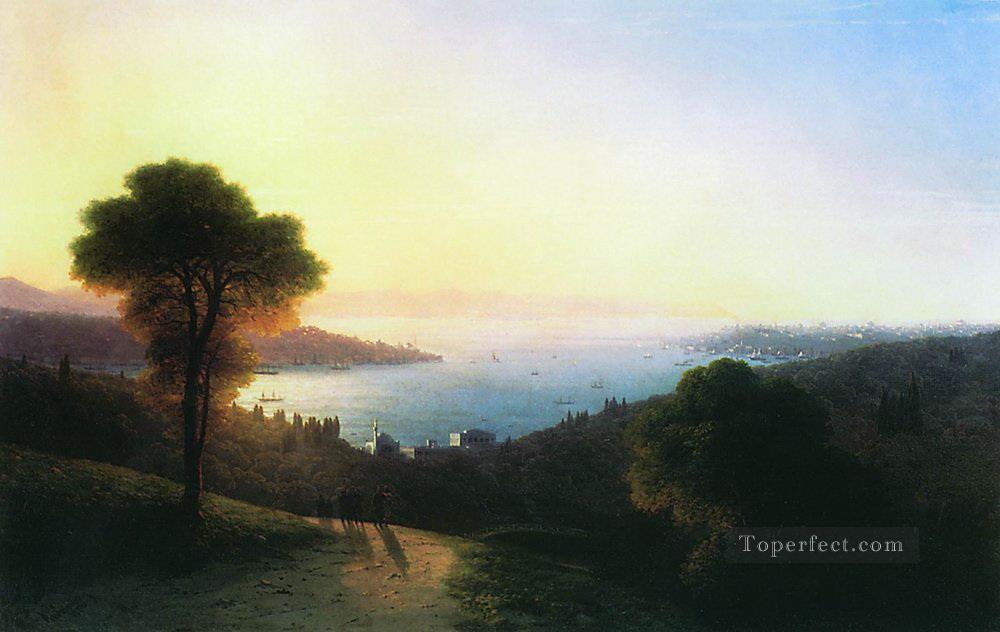 view of the bosporus 1874 Romantic Ivan Aivazovsky Russian Oil Paintings